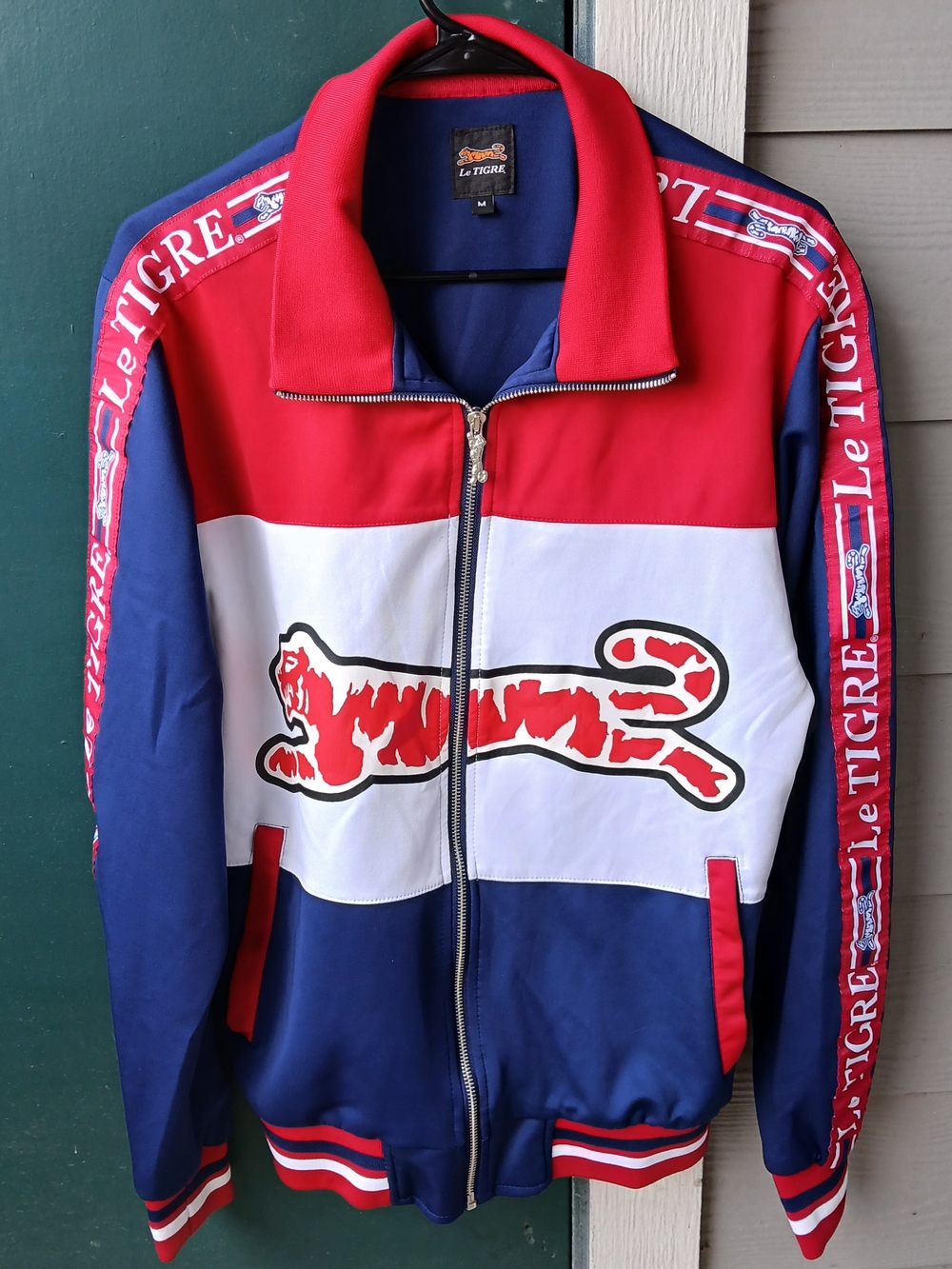 Y2K Le Tigre Men’s Size M Red, White & Blue Track Jacket